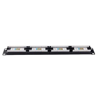 Panel de Conexiones Keystone de 19 Pulgadas 1U para Montaje en Rack, 24 Puertos Cat5e UTP, RJ45 sin Herramientas, Compatible con 100MHz, para Oficina y Centro de Datos