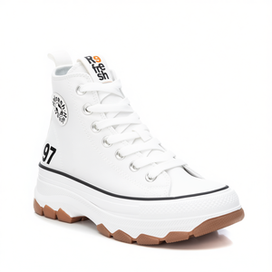 Zapatillas deportivas Refresh Donna Bianco con plataforma gruesa y caña alta para mujer - Product Image 3