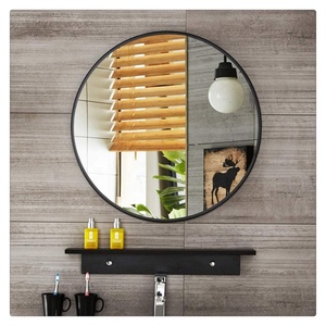 Round Wall Mounted Mirror Aluminum Alloy <b>Frame</b> Hinged Large Vanity Hanging Decorative Mirrors - Product Image 5