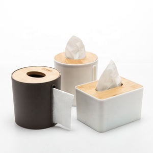 Hot wholesale environmentally friendly custom bamboo tissue box holder tissue Storage box