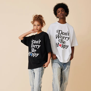 T-shirts vintage surdimensionnés pour hommes en coton 100% personnalisés, streetwear, lavage à l'acide, graphique en relief, respirant, impression de logo en relief - Product Image 1