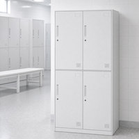 Armoire à vêtements moderne en acier à 4 portes avec serrure, facile à assembler, mobilier pour la maison, le bureau, le bâtiment, la salle de sport