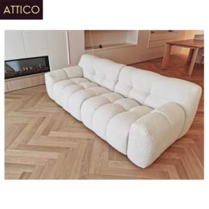 Stile <span class=keywords><strong>moderno</strong></span> Nordic Loop Bubble Beige bouclé divano Set 3-4 posti soggiorno mobili per Villa o laboratorio di Interior Design - Product Image 3