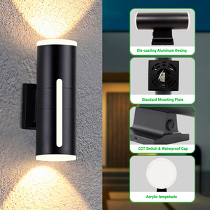 Moderno cilindro per esterni lampade da <span class=keywords><strong>parete</strong></span> 20W IP65, in alluminio su e giù per la <span class=keywords><strong>parete</strong></span> <span class=keywords><strong>LED</strong></span> luce esterna per Hotel - Product Image 5