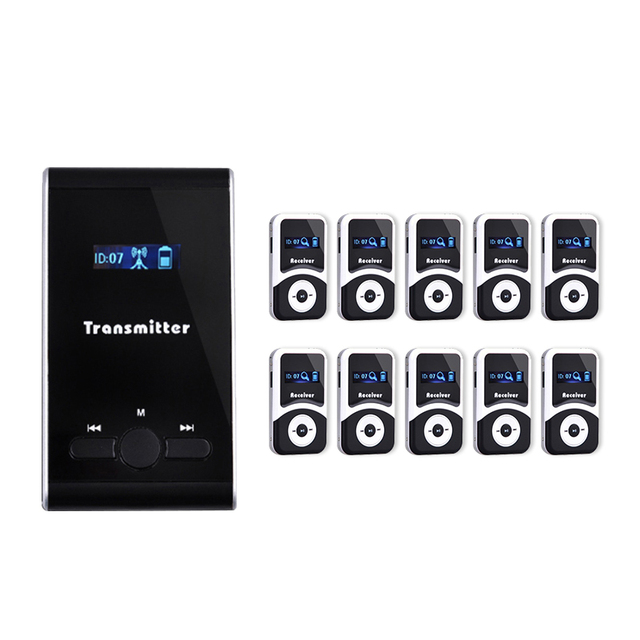 JT-100R Wireless Tour Guide System Audio Speaker Remote Transmitter Receiver Whispering Headset Clinic Use 200MHz Pager