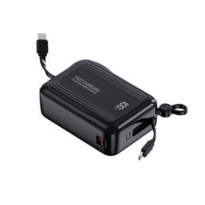 Banque d'alimentation Li-polymère haute capacité 35W <span class=keywords><strong>30000Mah</strong></span> avec câble intégré, charge ultra-rapide, sortie haute puissance <span class=keywords><strong>45W</strong></span>, prise universelle - Product Image 1