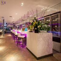 Comptoir de bar club simple personnalisé blanc Table de bar haute moderne Table de bar de restaurant