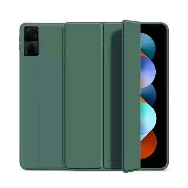 Pengjin Redmi Pad SE 11 Inch Silicone Flip Tri-Fold Soft Case with Back Stand Bracket Wear-Resistant Design