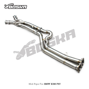 ท่อไอเสียตรงรุ่นแบบความยาวเท่ากัน รุ่น Z Pipe สำหรับ BMW X3M/X4M F97/F98 3.0T ปี 2019-2023 ยี่ห้อ Boska ขัดเงา หนา 1.5 มม. ผลิตจากสแตนเลส 304 - Product Image 2