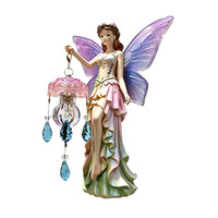 Lampe murale 3D en résine, veilleuse, statue d'elfe à ailes de papillon, applique murale, pendentif en cristal, décoration artistique artisanale pour chambre d'enfant et maison