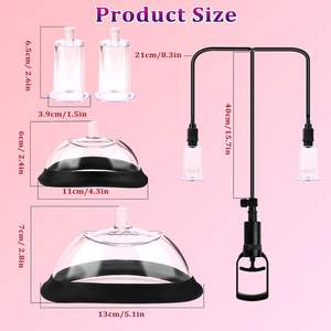 バキュームポンプ ニップルポンプ アダルトグッズ、女性向けセックストイ 真空クリトリスポンプ ニップル＆クリトリスサッカー 4カップ付き吸引トイ - Product Image 5