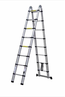 Échelle télescopique légère en alliage d'aluminium pour appartement - Échelle pliante portable multifonction réglable de 20 pieds