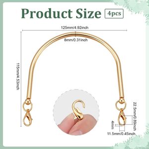 Asas doradas para bolsos de metal de X pulgadas, correas cortas para carteras, asas de aleación para bolsos, correas en forma de U para bolsos, correas para carteras - Product Image 2