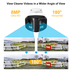 Jidetech 8MP/4K 20fps Ống nhòm khâu Ống kính 4mm 170 góc rộng ống kính kép ngoài trời an ninh <span class=keywords><strong>ip</strong></span> <span class=keywords><strong>camera</strong></span> tự động ghi âm. - Product Image 5
