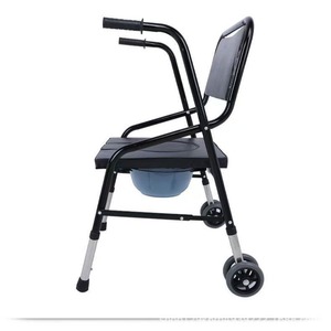 <b>Commode</b> Chair With Wheels Foldable High Back Steel Frame For Elderly Mobility Aid - Product Image 4