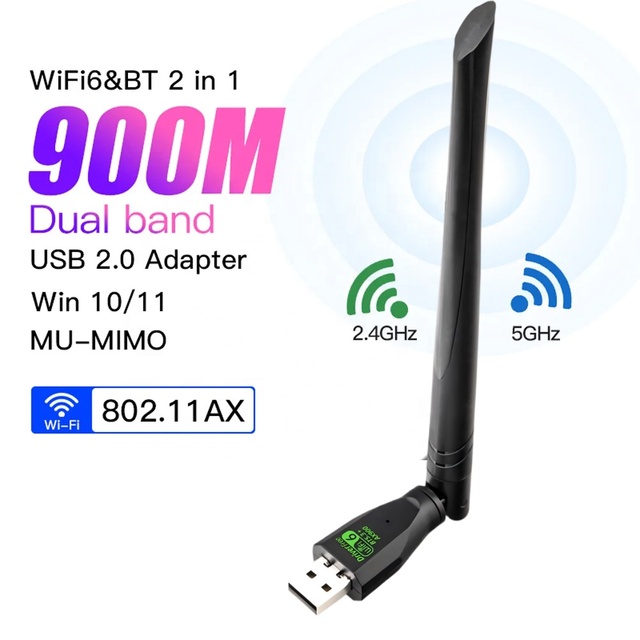 RTL8851BU  WiFi 6 AX900 USB Dongle BT 5.3 USB Wireless Adapter Dual Band 2 In1 WIFI6 Receiver 2.4G 5G Free Driver for PC Laptop