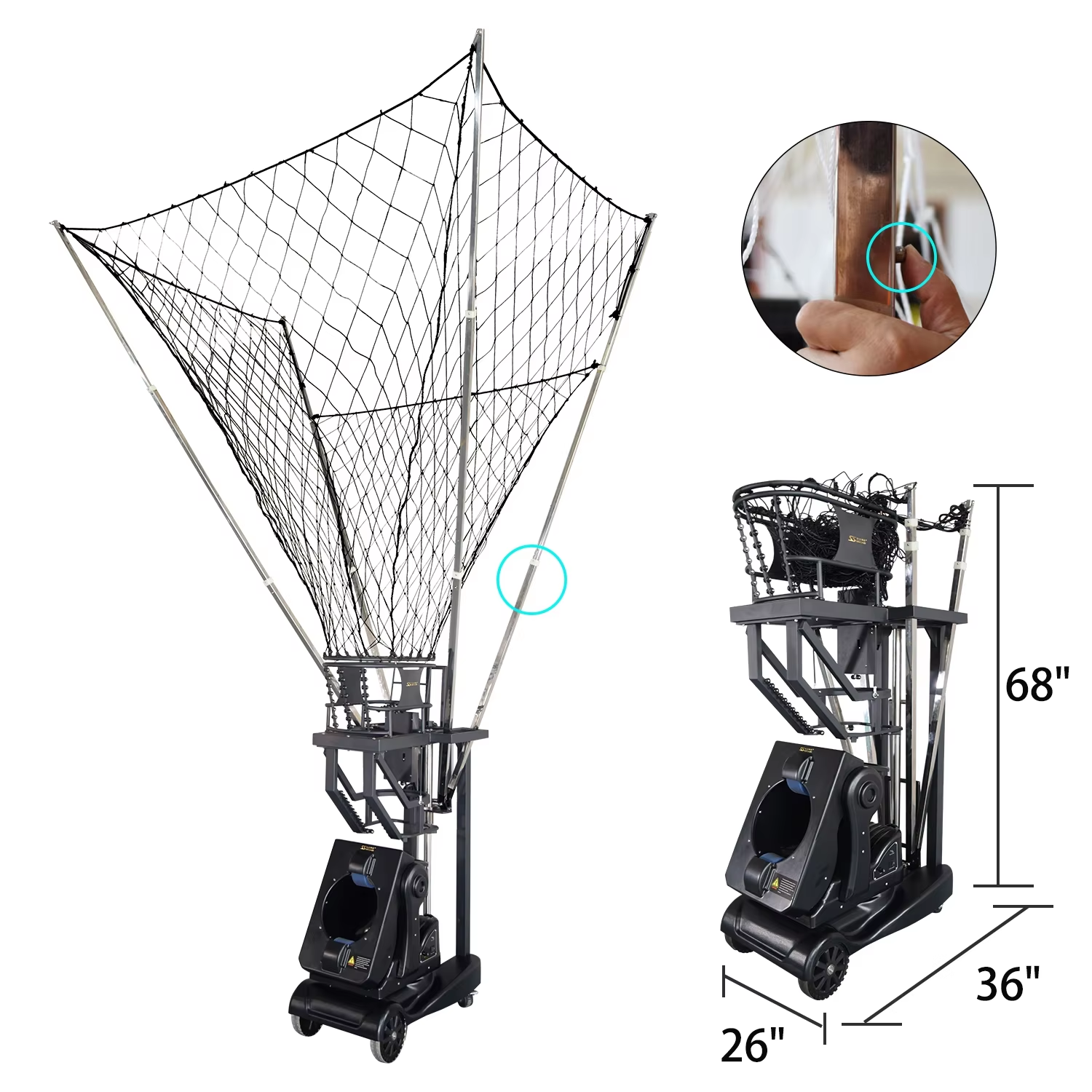 Intelligenter Ferngesteuerter Automatischer Ballrückführungs-Basketball-Feeder K2101 Faltbares Trainingsgerät für Fitness- und Sportvereine****^^^^ https://www.siboasi.com