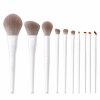 Set Kuas Makeup 10 Pcs Kuas Wajah dan Mata Bedak Kontur Perona Pipi Eyeshadow Concealer Eyeliner Perlengkapan Kosmetik