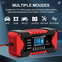 Chargeur de batterie de voiture intelligent Gubang XMT1224 12V 6A avec écran LCD/LED, 90W, réparation par impulsions portable, automatique pour scooter, prise EU/UK