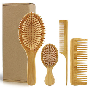 Eco-friendly in bambù naturale massaggio del cuoio capelluto Airbag spazzola in bambù personalizzata spazzola per capelli districante spazzola per capelli