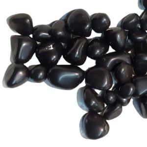 Adoquines y guijarros de piedra natural negra azabache pulida a máquina para uso en exteriores, forma redonda, calidad de exportación de alto estándar - Product Image 1
