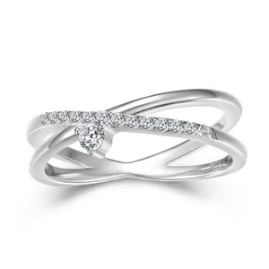 Ladies Jewell ery Classic Silber 925 Ringe mit Minimalismus Design Mode Zirkon Hochzeit & Party Feiner Ring für Frauen Schmuck