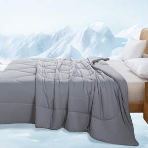 Double face Cool Touch Soft Breathable Gray Lightweight Summer Cooling Blanket Cooling Comforter Queen Size - Product Image 2