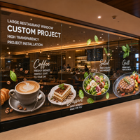 Pantalla LED Transparente de Gran Formato para Ventanas de Restaurantes, Pantalla de Vidrio Completo