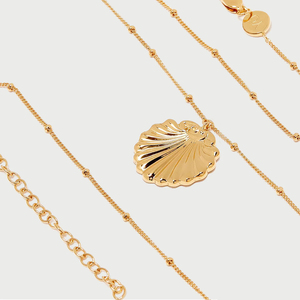 Collier ras du cou en coquillage perlé en or vermeil <span class=keywords><strong>18</strong></span> <span class=keywords><strong>carats</strong></span> avec breloque en plaqué non terni Ensembles de colliers personnalisés pour femmes <span class=keywords><strong>bijoux</strong></span> - Product Image 3