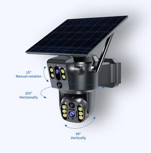 Güneş 2 Lens hareket algılama otomatik izleme PTZ tam renkli gece görüş İki yönlü ses ağ güvenlik kamera - Product Image 5