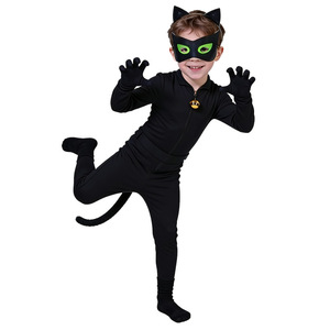 Costume de cosplay de chat noir pour enfants, combinaison de coccinelle, costume de performance d'Halloween pour filles - Product Image 5