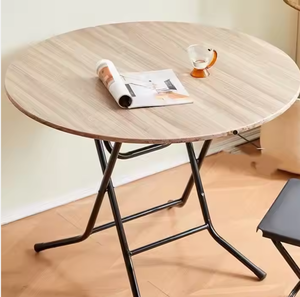 Table de repas ronde pliable d'extérieur en bois texturé, moderne, économique et durable, idéale pour les rassemblements dans le patio ou le jardin - Product Image 6