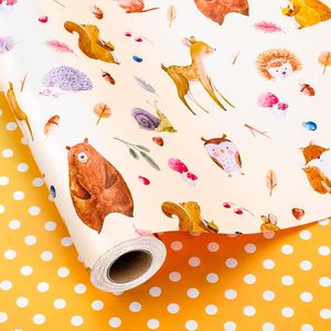 MAYPLUSS Wrapping <b>Paper</b> Woodland Animals 46.8 Square Feet Baby Shower Gift <b>Wrap</b> - Product Image 1