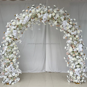 6ft * 7ft Kunstbloemstuk Bruiloft Roos Babys Adem Hoorn Bloem Boog Achtergrond Witte Hoorn Boog Bloemen Staan - Product Image 6