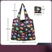 Bolsa de Compras Ligera de Nailon 210D con Estampados Bonitos, Bolsas de Compras Plegables de Gran Capacidad, Logotipo Personalizado al por Mayor