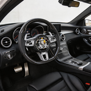 Volante Deportivo Original Premium de Fibra de Carbono para Mercedes Clase C63 W205 2015-2018 con Agarre de 30 mm y 3 Radios, Envío Gratis - Product Image 6