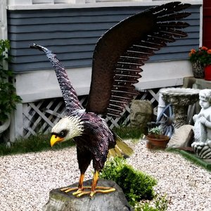 Estatua de Animal de bronce de tamaño real para exteriores, escultura de águila de gran tamaño - Product Image 1