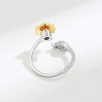 Bague anti-stress et anti-anxiété pour femme, modèle 2026, motif tournesol et abeille, coupe ovale, ajustable et rotative
