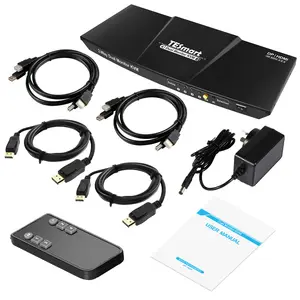 TESmart Manufacturer IR Remote Control 4 Ports Dual Monitor Display HDMI KVM Switch