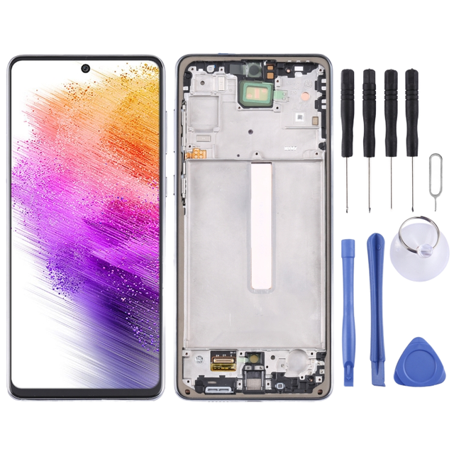Original Super AMOLED LCD Screen for Samsung Galaxy A73 5G SM-A736B Digitizer Full Assembly with Frame