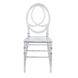 Chaise en acrylique transparente effet cristal pour extérieur, hôtel, banquet, mariage, design à joints en bambou - Product Image 1