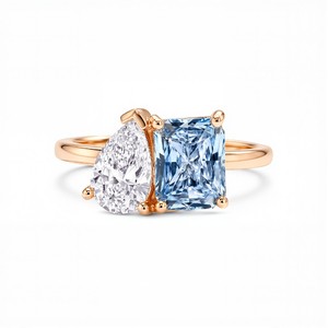 Luxury Premium Lab Grown Diamond <b>Ring</b> Pear Cut White Diamond Geometric Ice <b>Blue</b> Radiant Cut Stone for Wedding Engagement Gift - Product Image 1