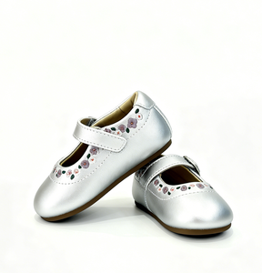 <span class=keywords><strong>Scarpe</strong></span> Mary Jane per Neonati e Bambine con Suola Morbida Antiscivolo, Chiusura a Strappo, Motivo Floreale Ricamato, Decorazione Carina per Abiti Eleganti - Product Image 6