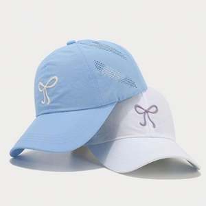 Casquettes de sport d'été fines à séchage rapide avec nœud, chapeaux de golf, casquettes de baseball respirantes simples pour femmes et hommes, protection solaire extérieure - Product Image 3