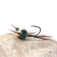 Nouvelles 5 pièces par boîte, Nymphes à tête de perle en tungstène nouées à la main, mouches artificielles pour la pêche à la truite en ruisseau