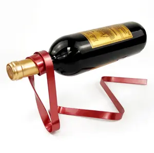 红酒瓶铁丝丝带形状展示架支架新设计金属创新现代瓶架