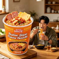 Mie Instan Rasa Budae Jjigae Pedas Rasa Stew Angkatan Darat Korea Grosir Kemasan Kotak/Cup