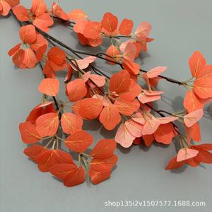 Flores Artificiales Qiye, Hojas de Loto de Seda, Decoración para Bodas y Oficinas, Estilo Bosque, Naranja Claro, Naranja Oscuro - Product Image 5