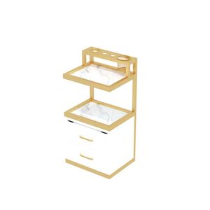 Modern Gold Wall Mounted Salon Furniture Hair Salon Stations Equipment With <b>Tool</b> Storage Cabinet for Barber Shop - Product Image 1
