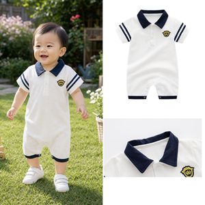 Nouvelle Collection Été 2026 – T-shirt en Coton à Manches Courtes pour Bébé Garçon, Col Rabattu Style Marin, Couleur Unie, Idéal pour les Loisirs - Product Image 1